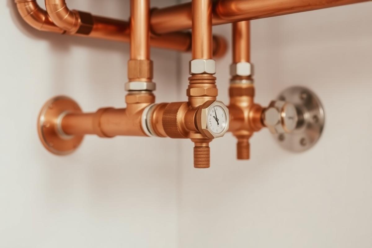 Newly installed copper supply lines and shutoff valves